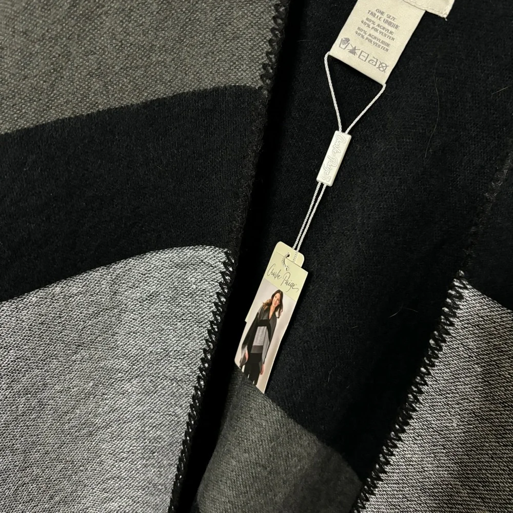 Charlie Paige New Cape / Blanket Wrap Silver, Black, Gray One Size Fits All - Picture 8 of 10